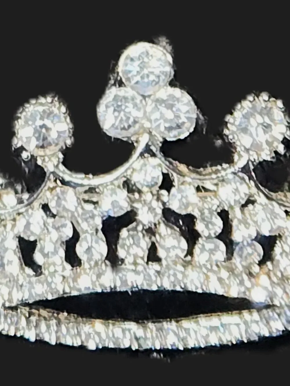 CROWN Rhinestone PIN in silvertone jewelry by ORNAMENTS